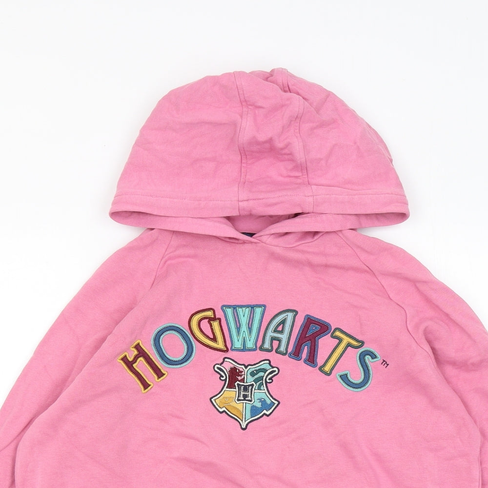 Marks and Spencer Girls Pink Cotton Pullover Hoodie Size 13 Years - Harry Potter Hogwarts