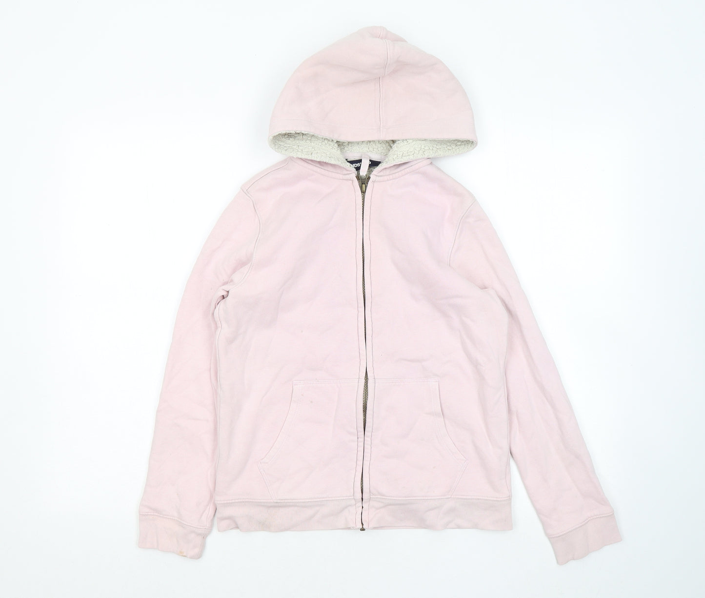 Landsend Womens Pink Cotton Full Zip Hoodie Size 10