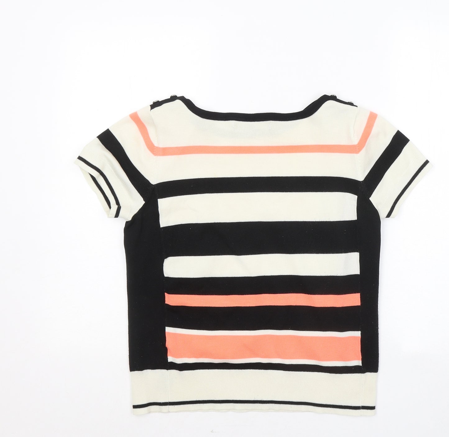 Principles Womens Multicoloured Round Neck Striped Acrylic Pullover Jumper Size 14