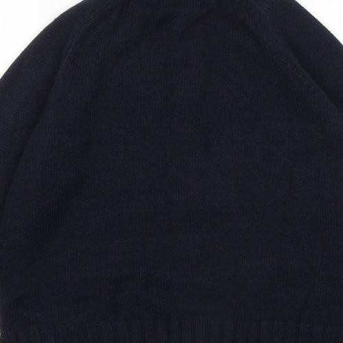 Sfera Mens Blue Mock Neck Acrylic Full Zip Jumper Size L