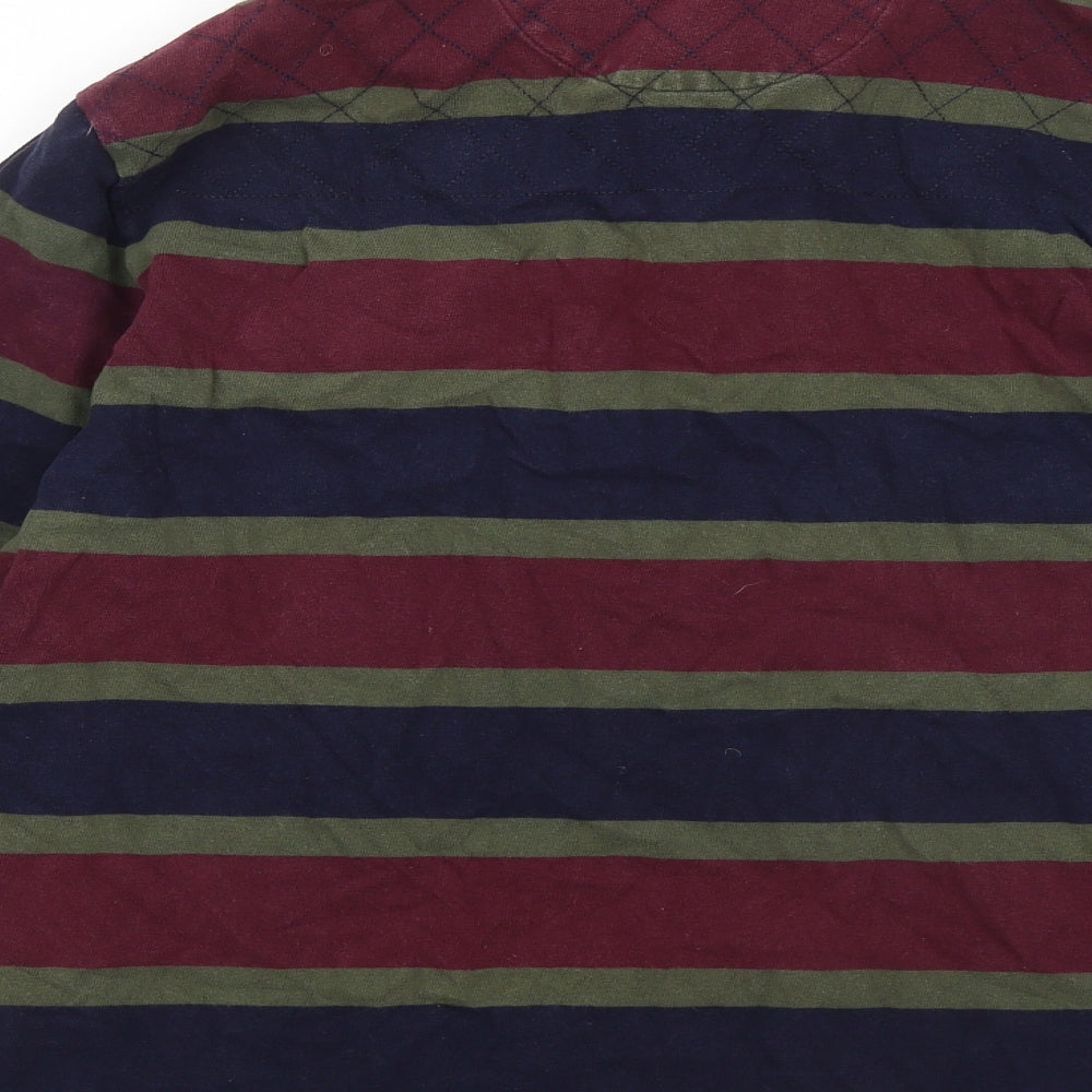 Blue Harbour Mens Multicoloured Striped Cotton Polo Size L Collared