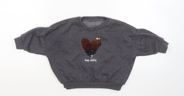 Matalan Boys Grey Cotton Pullover Jumper Size 9-12 Months - Keep smiling