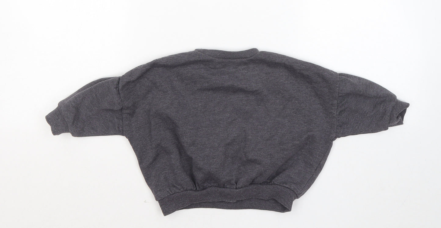 Matalan Boys Grey Cotton Pullover Jumper Size 9-12 Months - Keep smiling