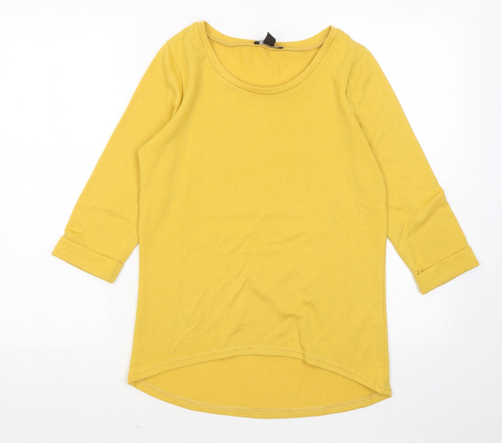 New Look Womens Yellow Round Neck Polyester Pullover Jumper Size 8