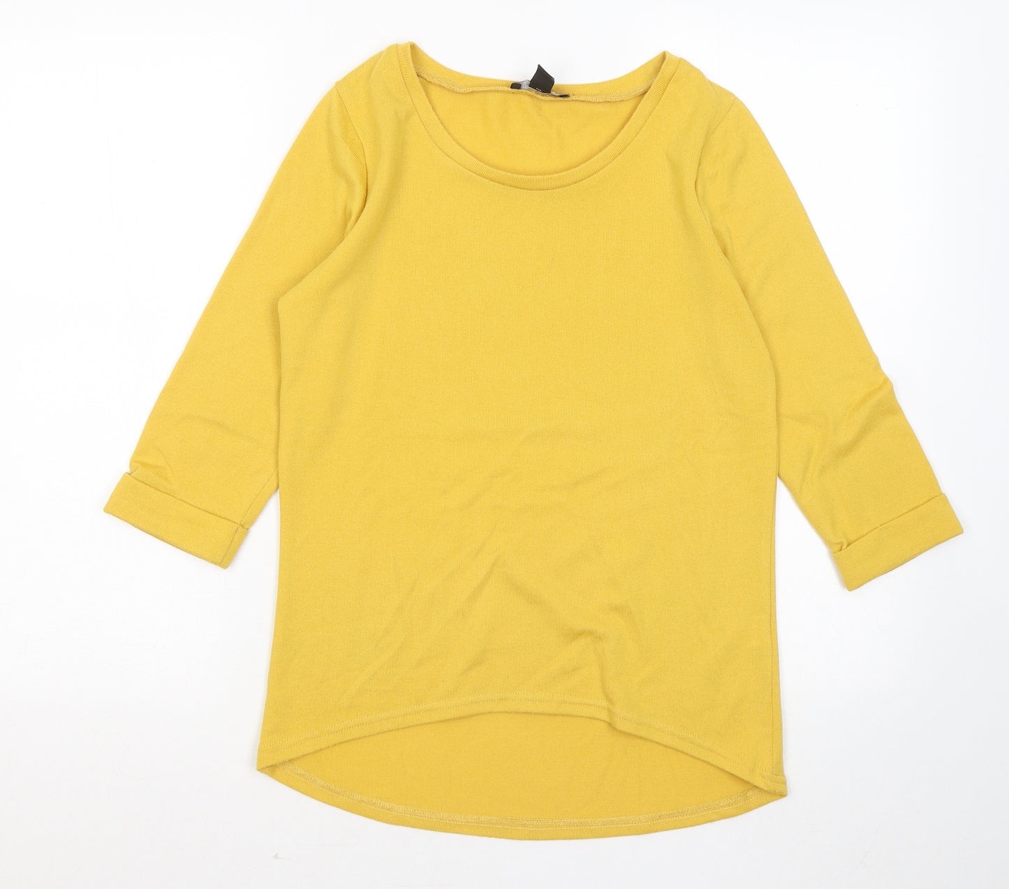 New Look Womens Yellow Round Neck Polyester Pullover Jumper Size 8