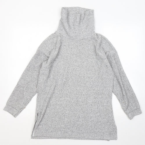 New Look Womens Grey Roll Neck Polyester Pullover Jumper Size S