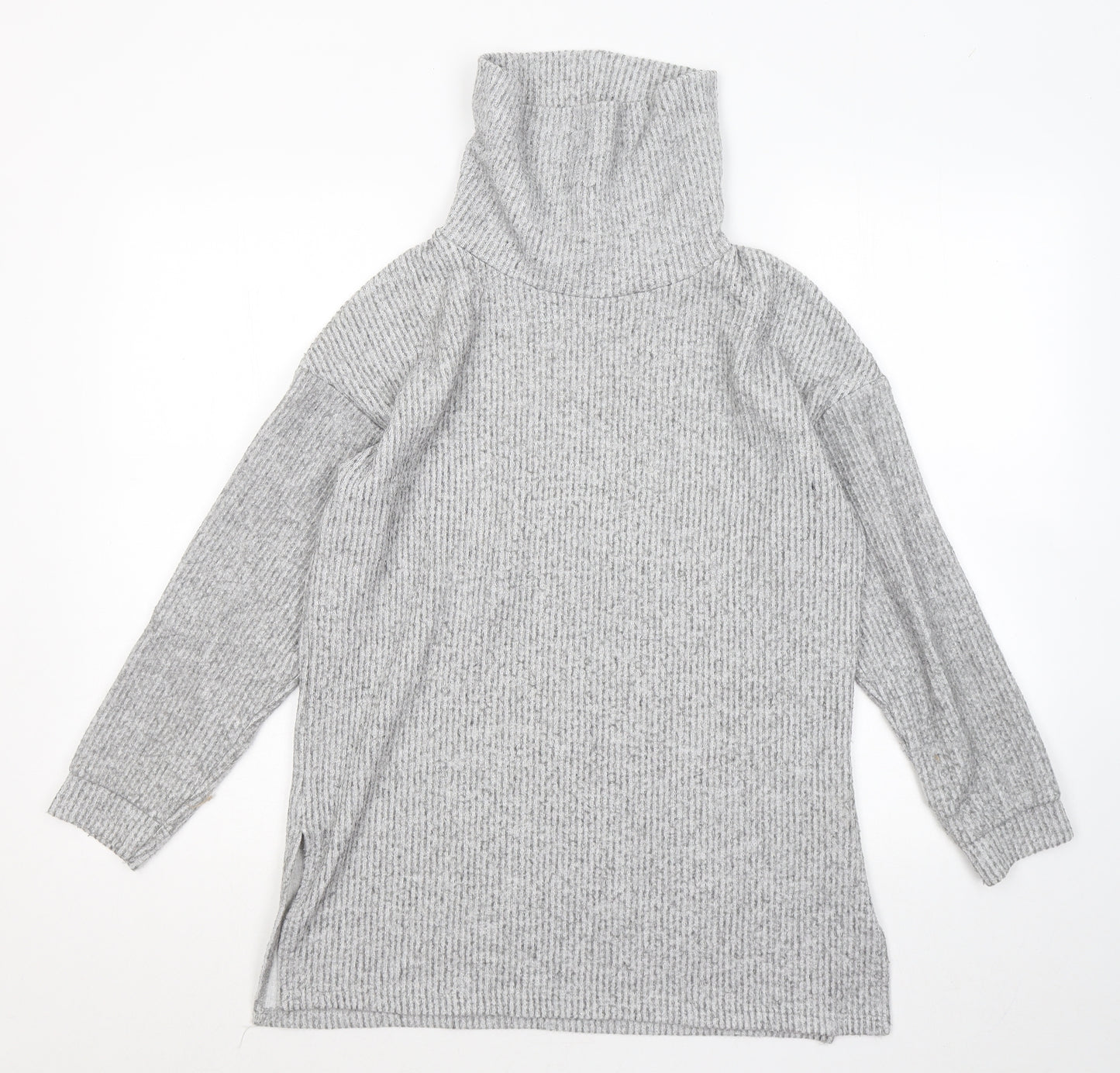 New Look Womens Grey Roll Neck Polyester Pullover Jumper Size S