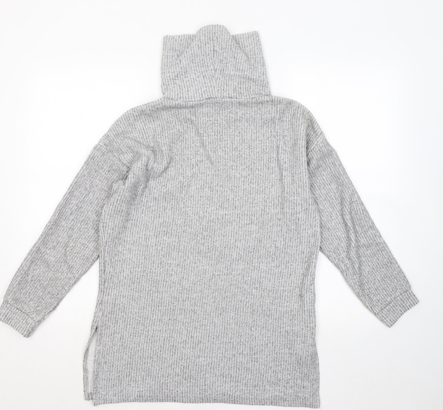 New Look Womens Grey Roll Neck Polyester Pullover Jumper Size S