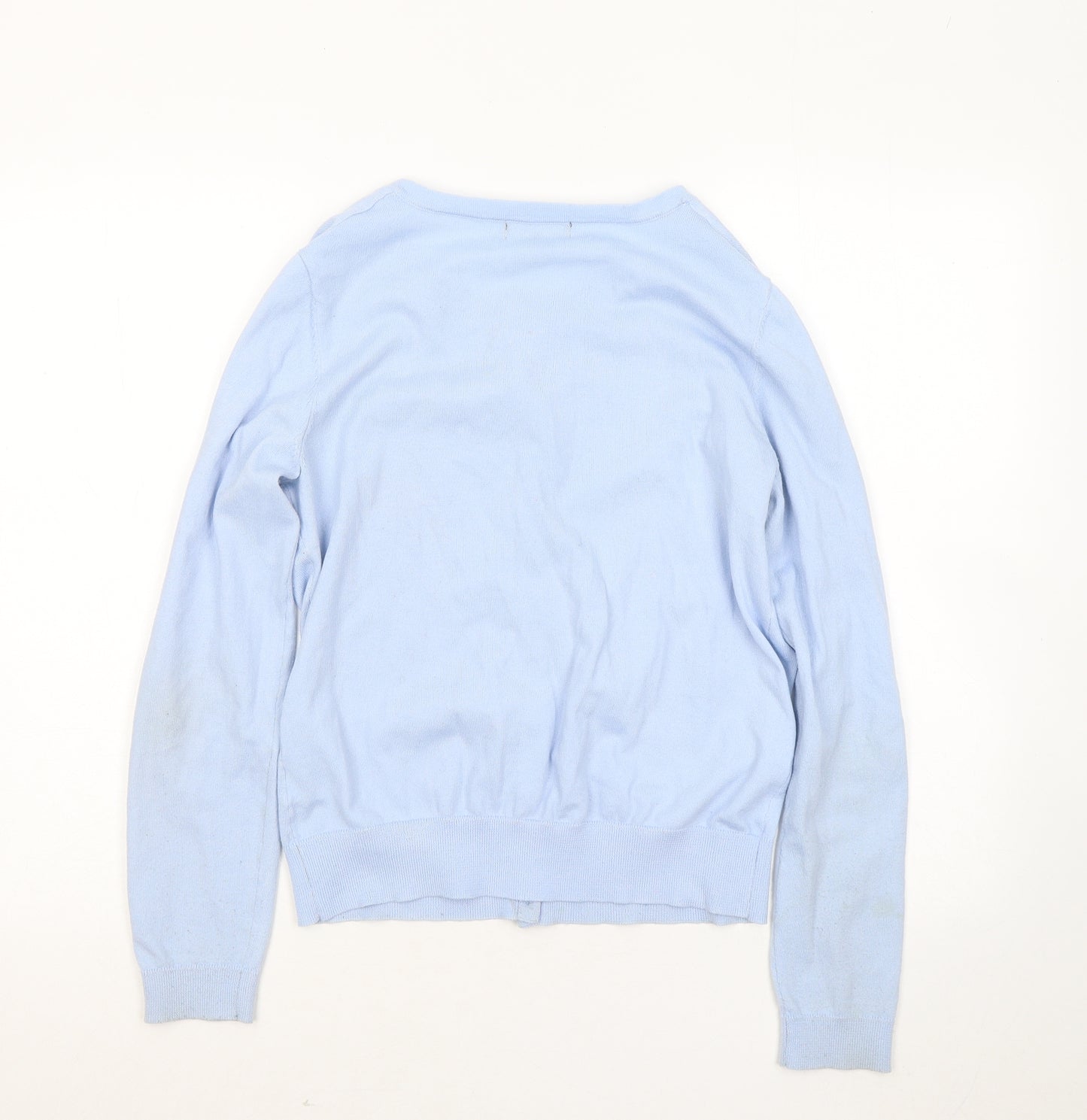 New Look Womens Blue Round Neck Polyester Cardigan Jumper Size 12