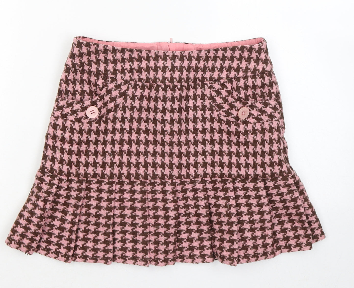 New Look Girls Pink Geometric Polyester A-Line Skirt Size 10 Years Regular