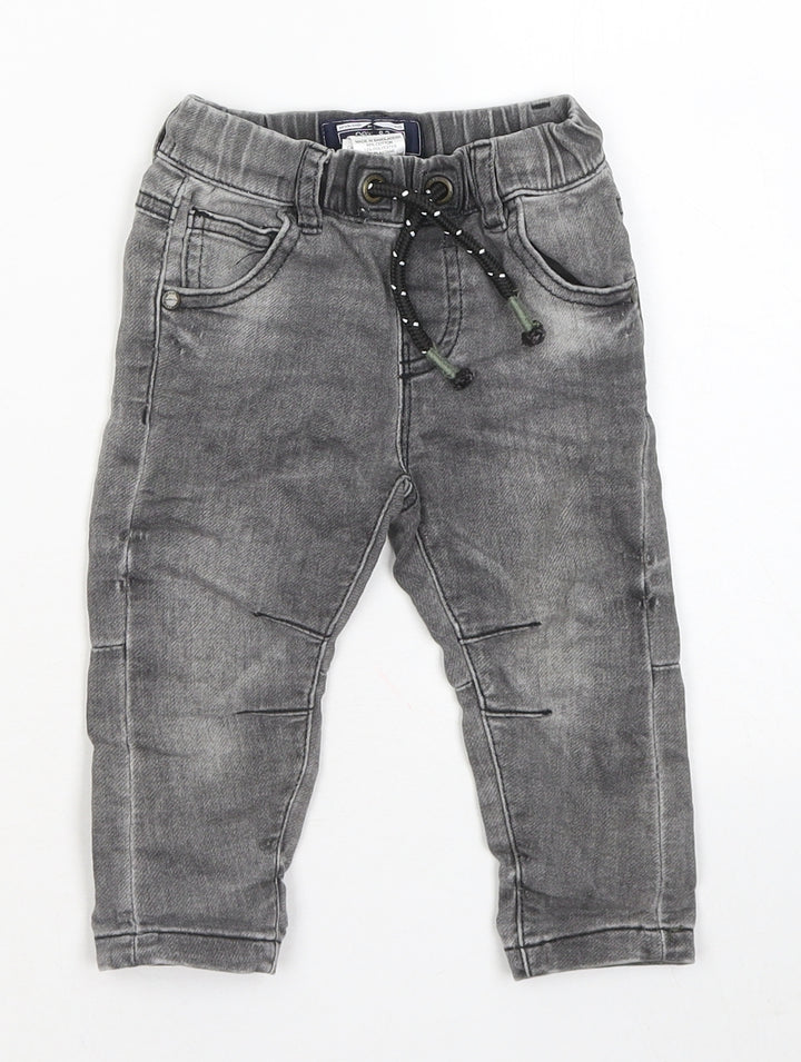 NEXT Boys Grey Cotton Cargo Jeans Size 6-9 Months