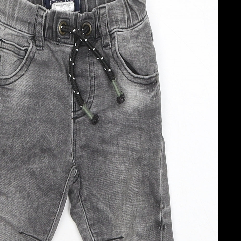 NEXT Boys Grey Cotton Cargo Jeans Size 6-9 Months