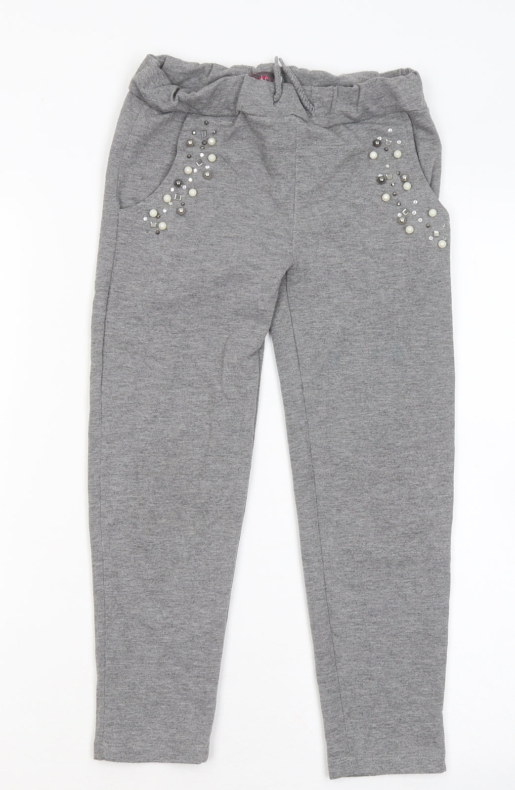 ant that trend Girls Grey Cotton Jogger Trousers Size 7-8 Years Regular