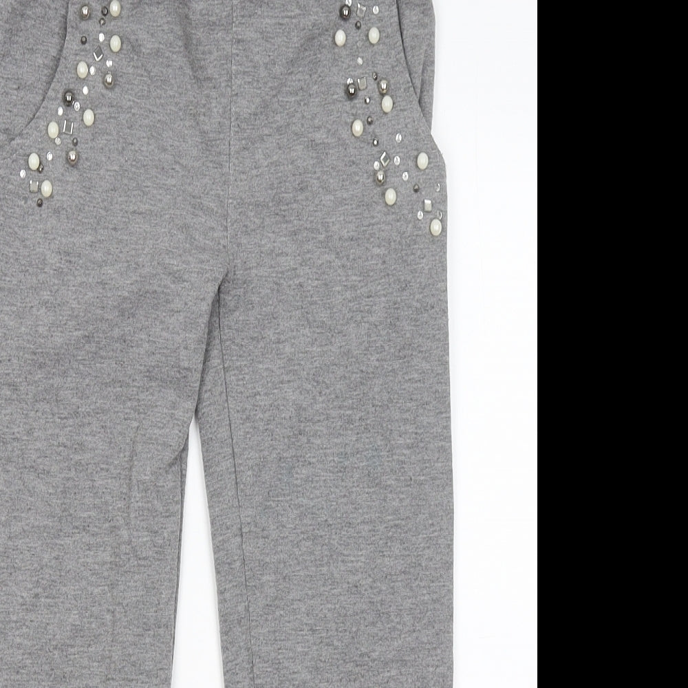 ant that trend Girls Grey Cotton Jogger Trousers Size 7-8 Years Regular