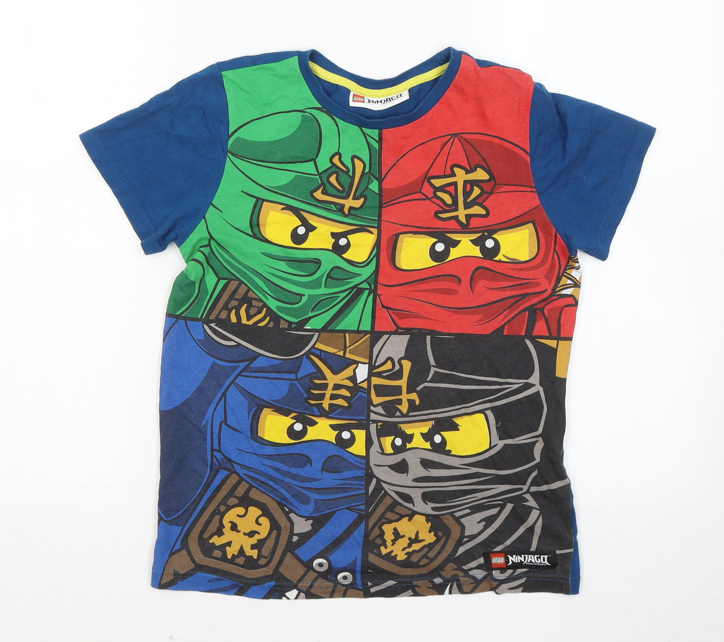 LEGO Boys Multicoloured Geometric Cotton Basic T-Shirt Size 9-10 Years Round Neck - Lego Ninjago