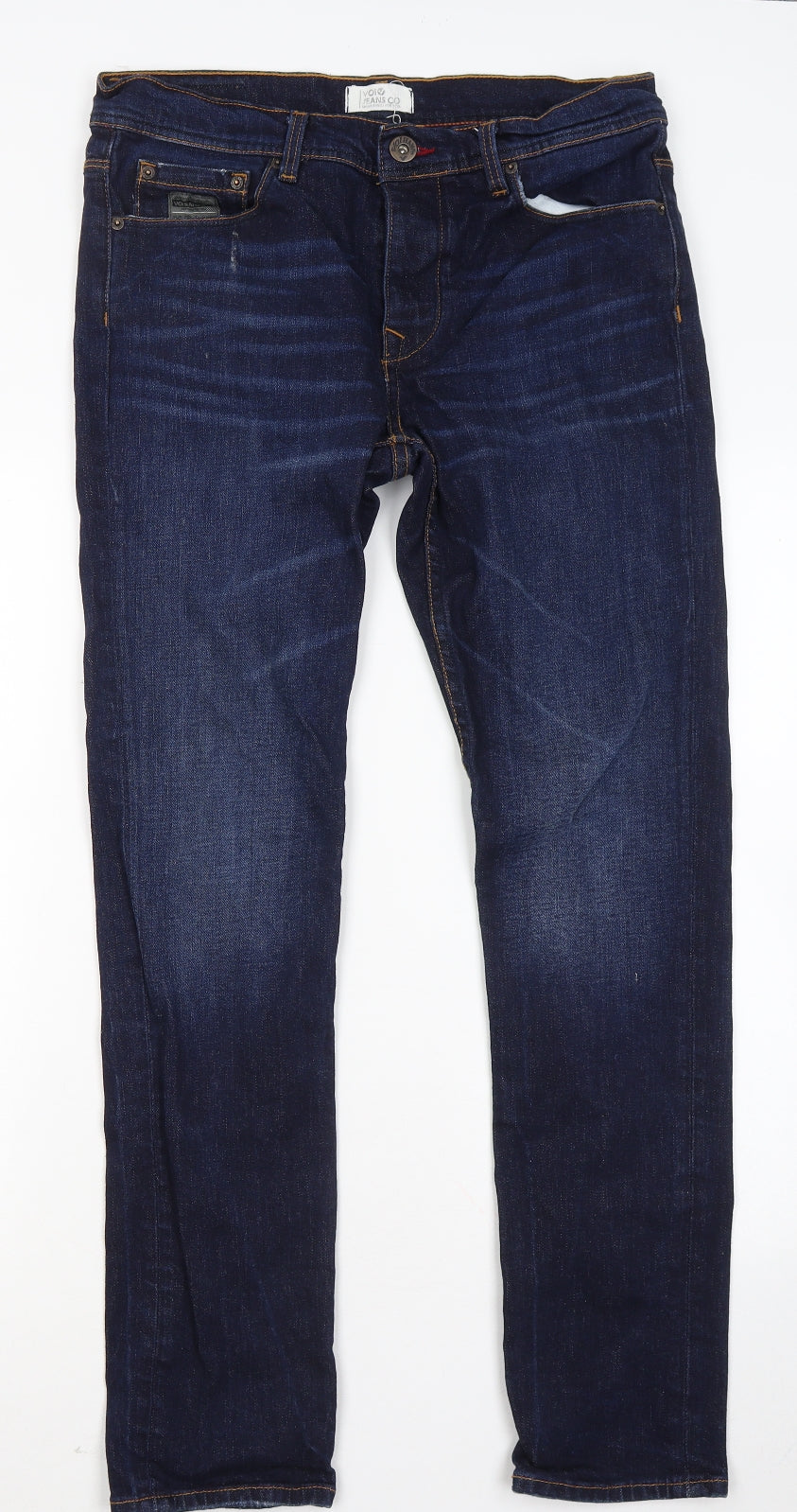 Voi Jeans Mens Blue Cotton Straight Jeans Size 34 in L29 in Regular
