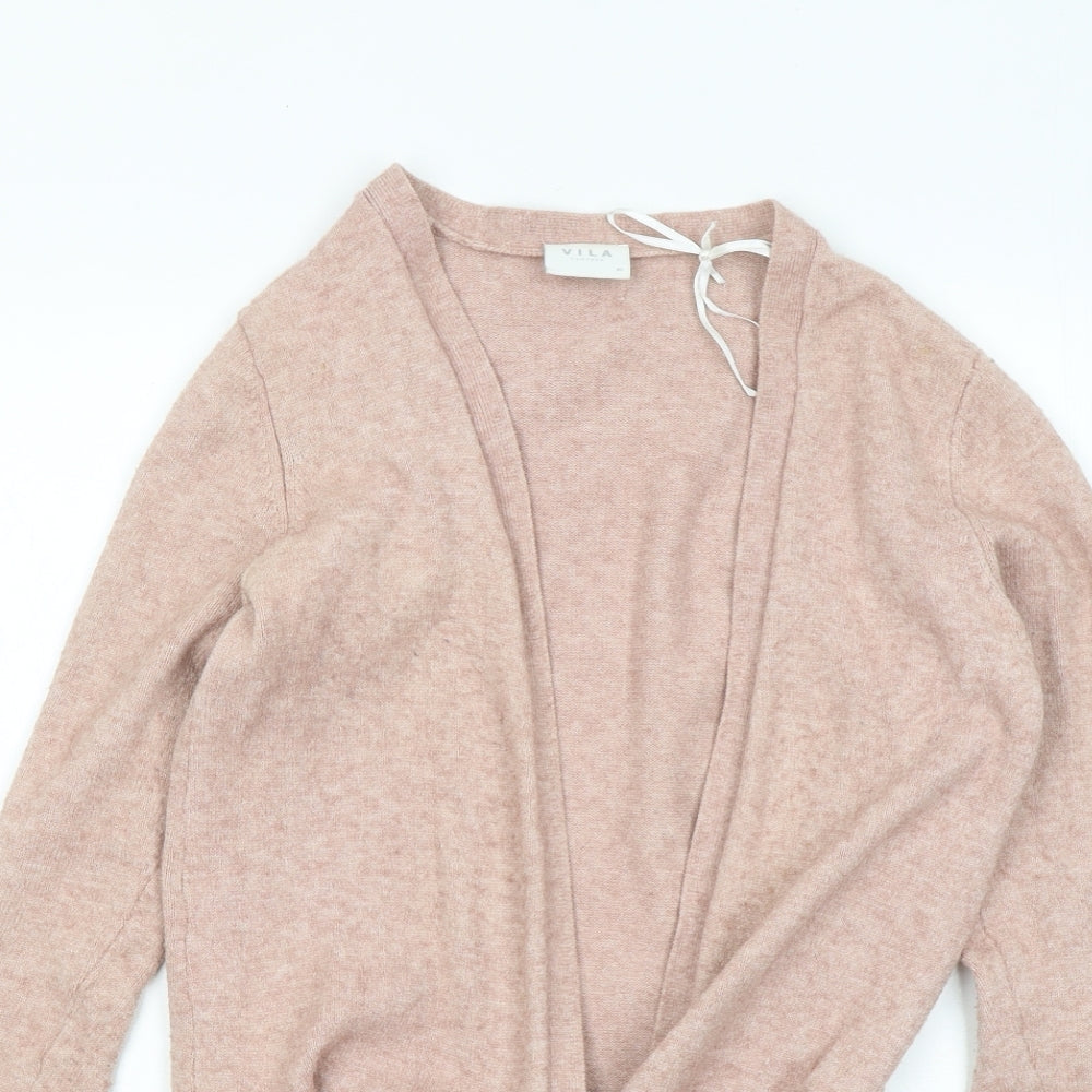 VILA Womens Pink V-Neck Viscose Cardigan Jumper Size XS