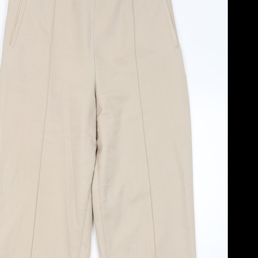 Marks and Spencer Womens Beige Polyester Trousers Size 12 L24 in Regular