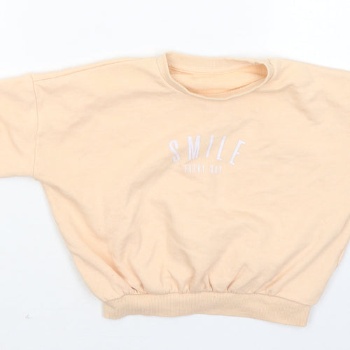 Matalan Girls Orange Cotton Pullover Jumper Size 12-18 Months - Smile Everyday