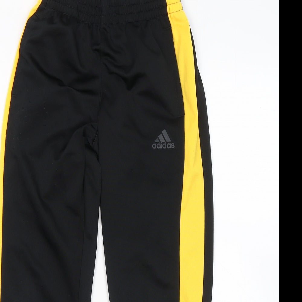 adidas Boys Black Polyester Jogger Trousers Size 9-10 Years Regular