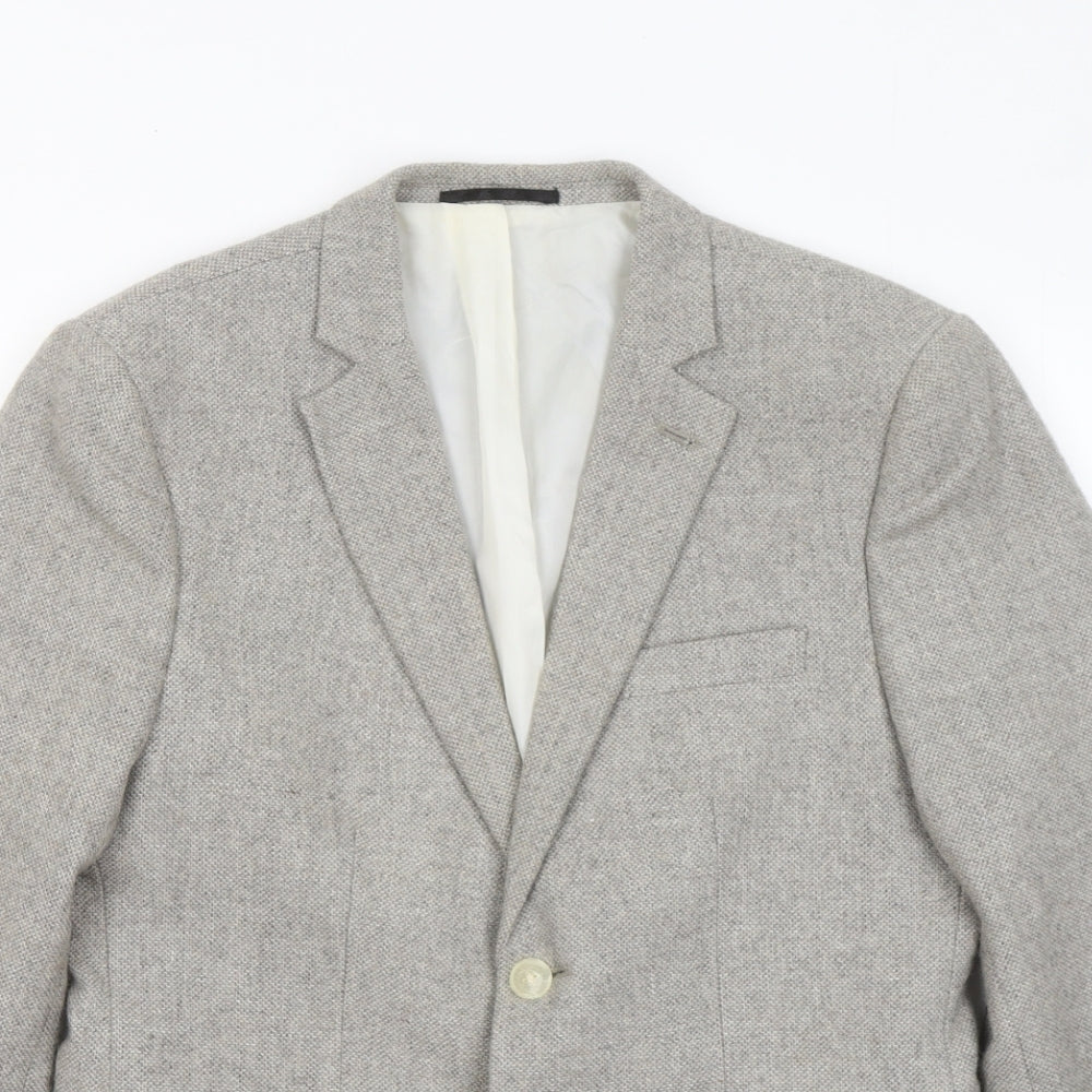 New Look Mens Grey Wool Jacket Suit Jacket Size 38