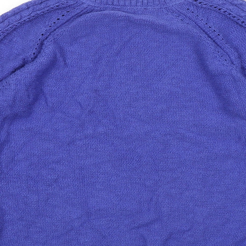 Marks and Spencer Womens Blue Round Neck Acrylic Pullover Jumper Size 16