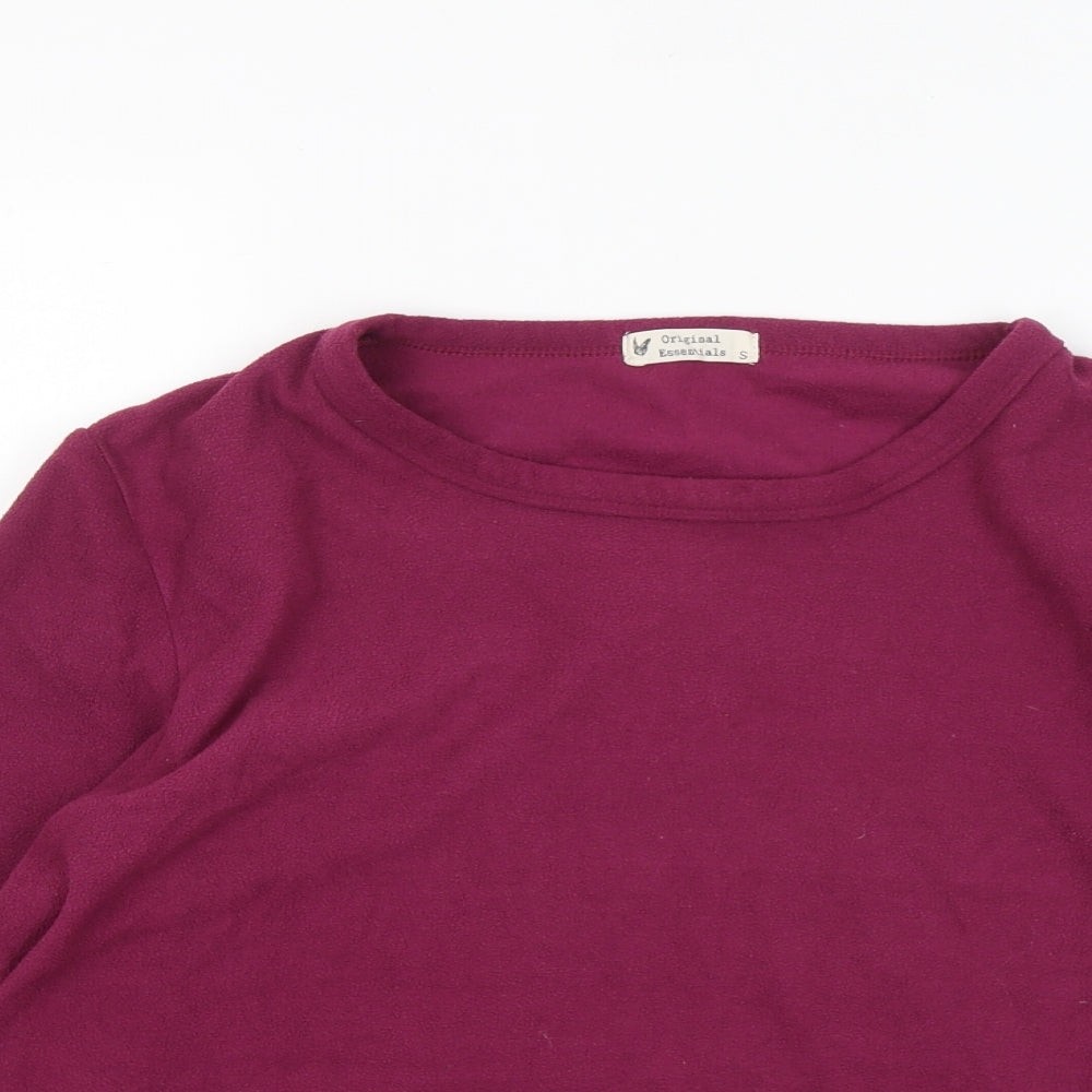 Original Essentials Womens Purple Round Neck Polyester Pullover Jumper Size S
