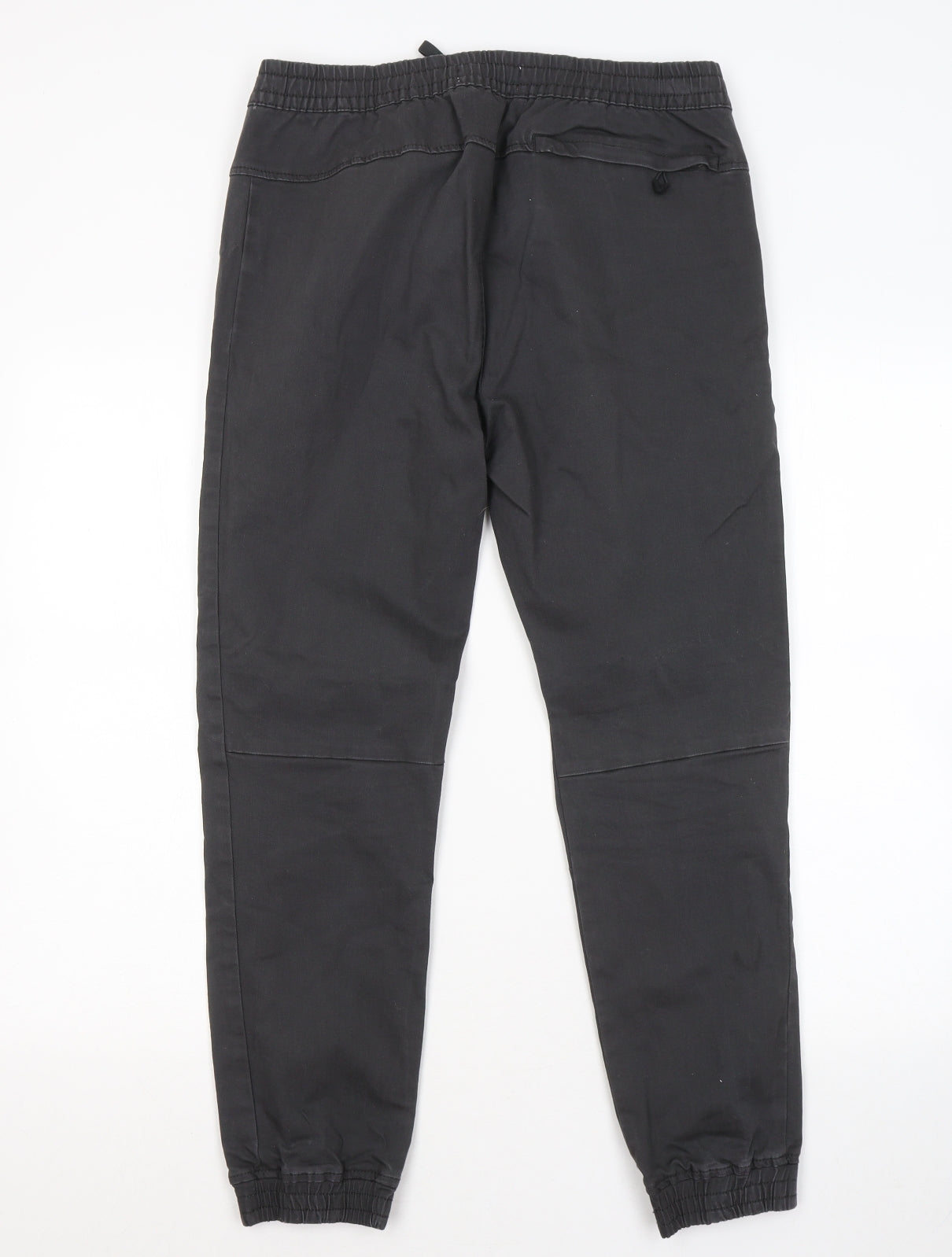 Pull&Bear Mens Grey Cotton Jogger Trousers Size 32 in L26 in Regular