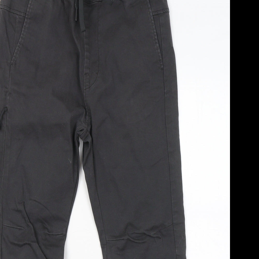 Pull&Bear Mens Grey Cotton Jogger Trousers Size 32 in L26 in Regular
