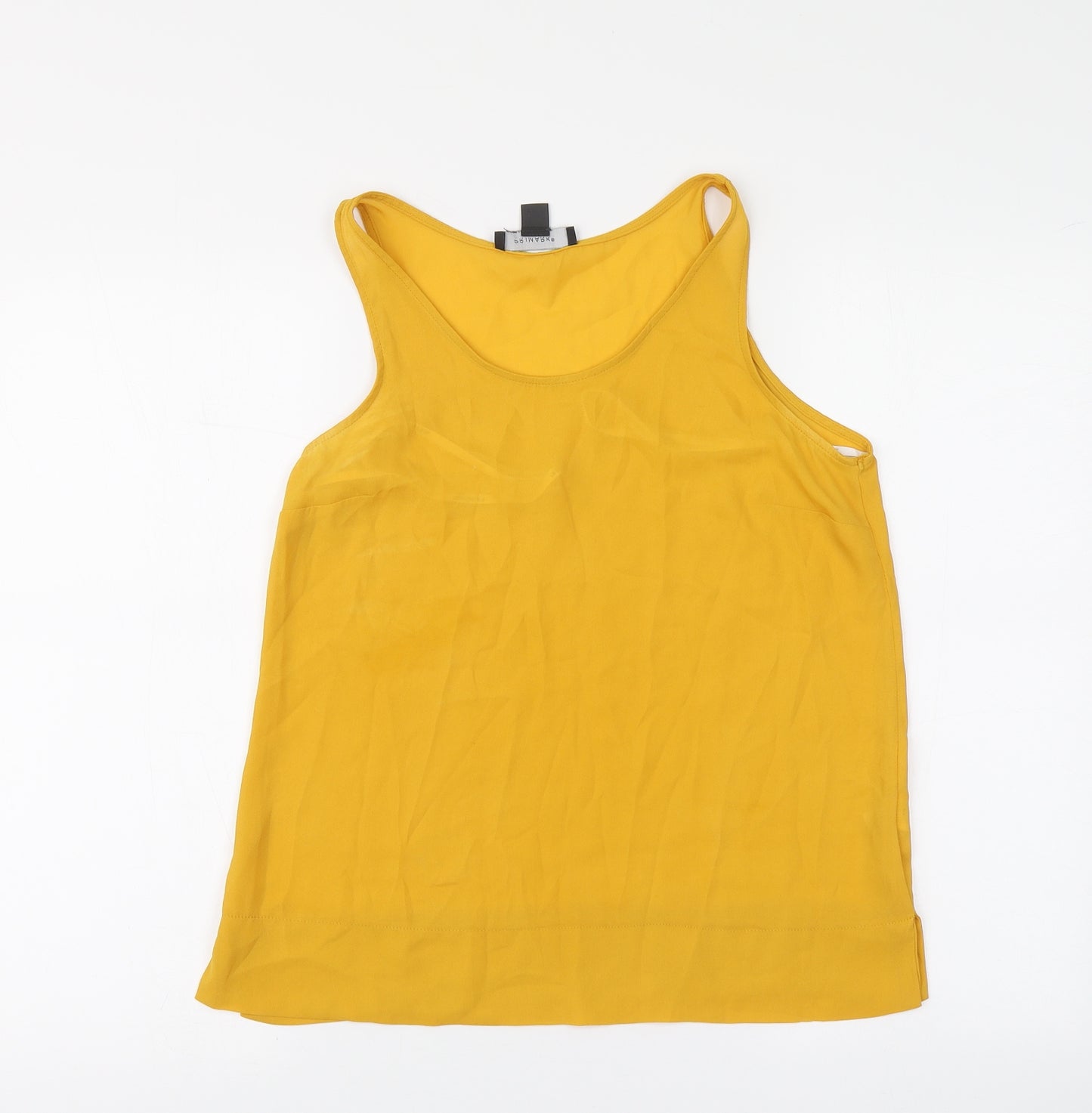 Primark Womens Yellow Polyester Basic Blouse Size 6 Round Neck