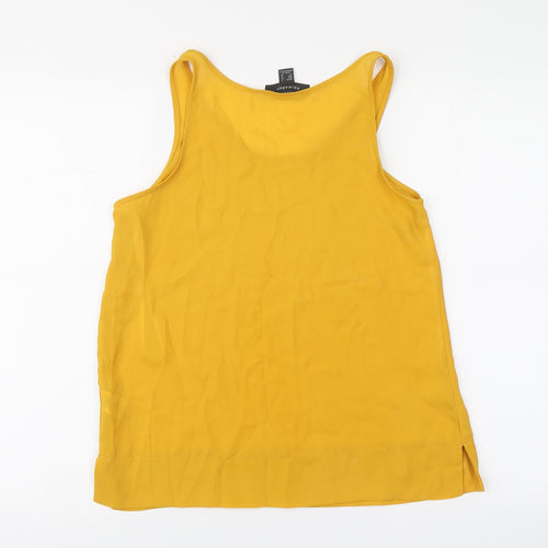 Primark Womens Yellow Polyester Basic Blouse Size 6 Round Neck