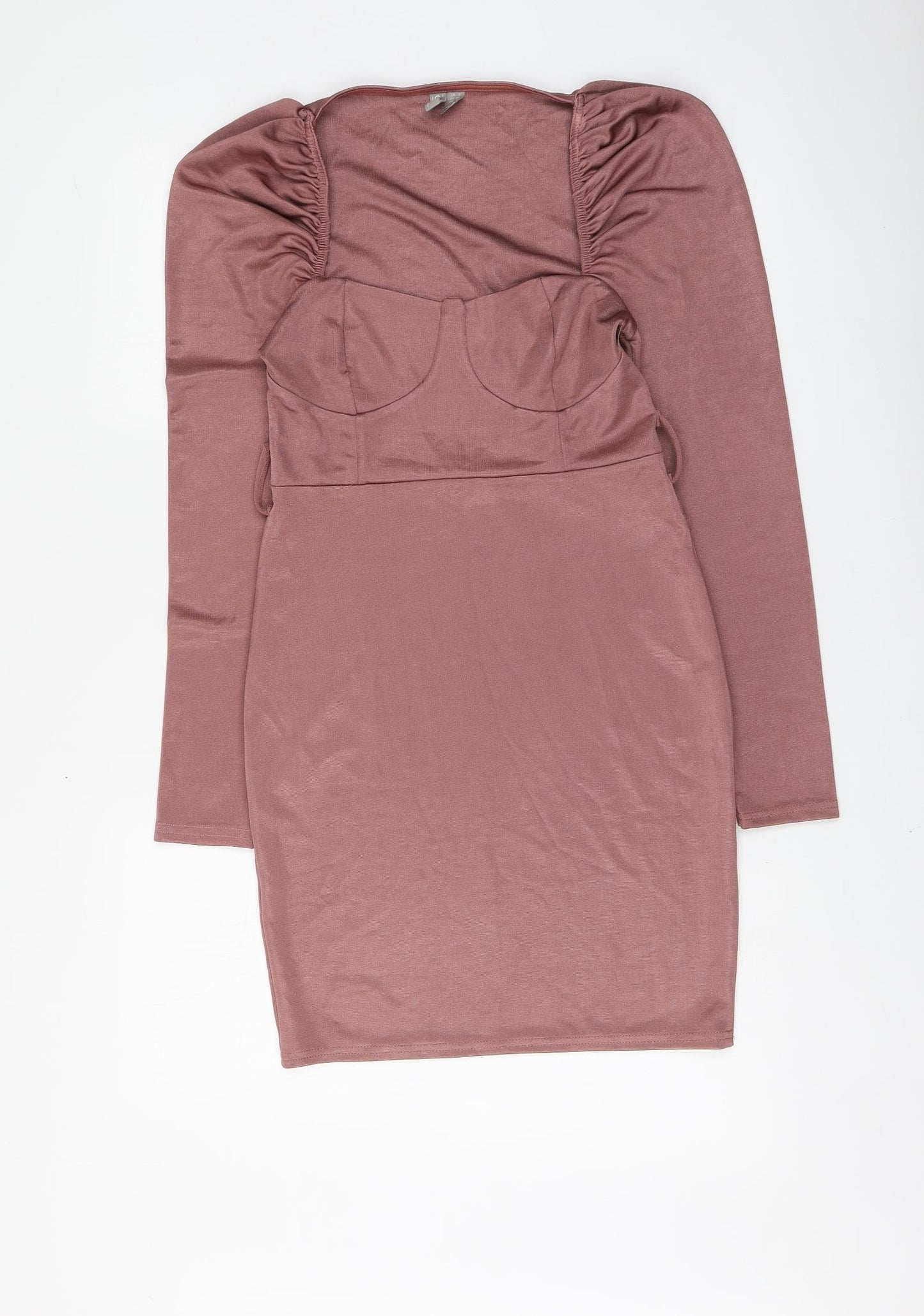 ASOS Womens Pink Polyester A-Line Size 8 Square Neck