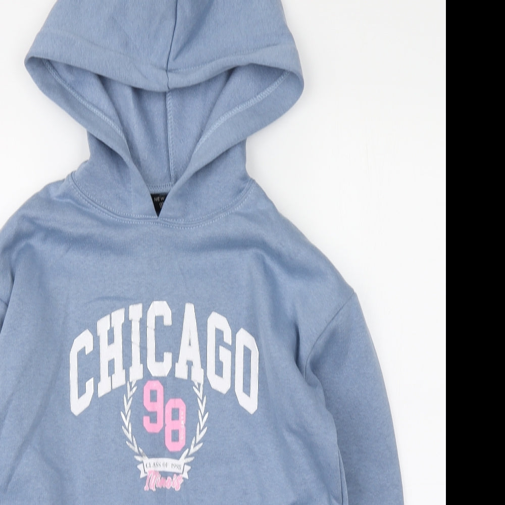 New Look Girls Blue Polyester Pullover Hoodie Size 12-13 Years