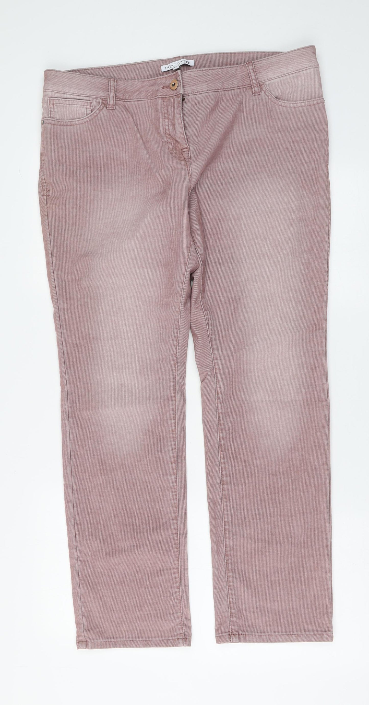 NEXT Womens Pink Cotton Straight Jeans Size 16 L29 in Regular