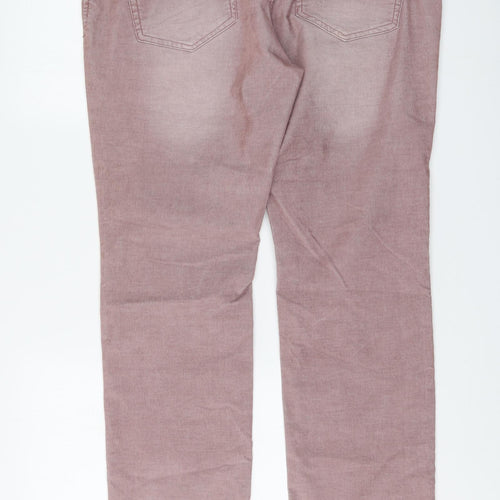 NEXT Womens Pink Cotton Straight Jeans Size 16 L29 in Regular