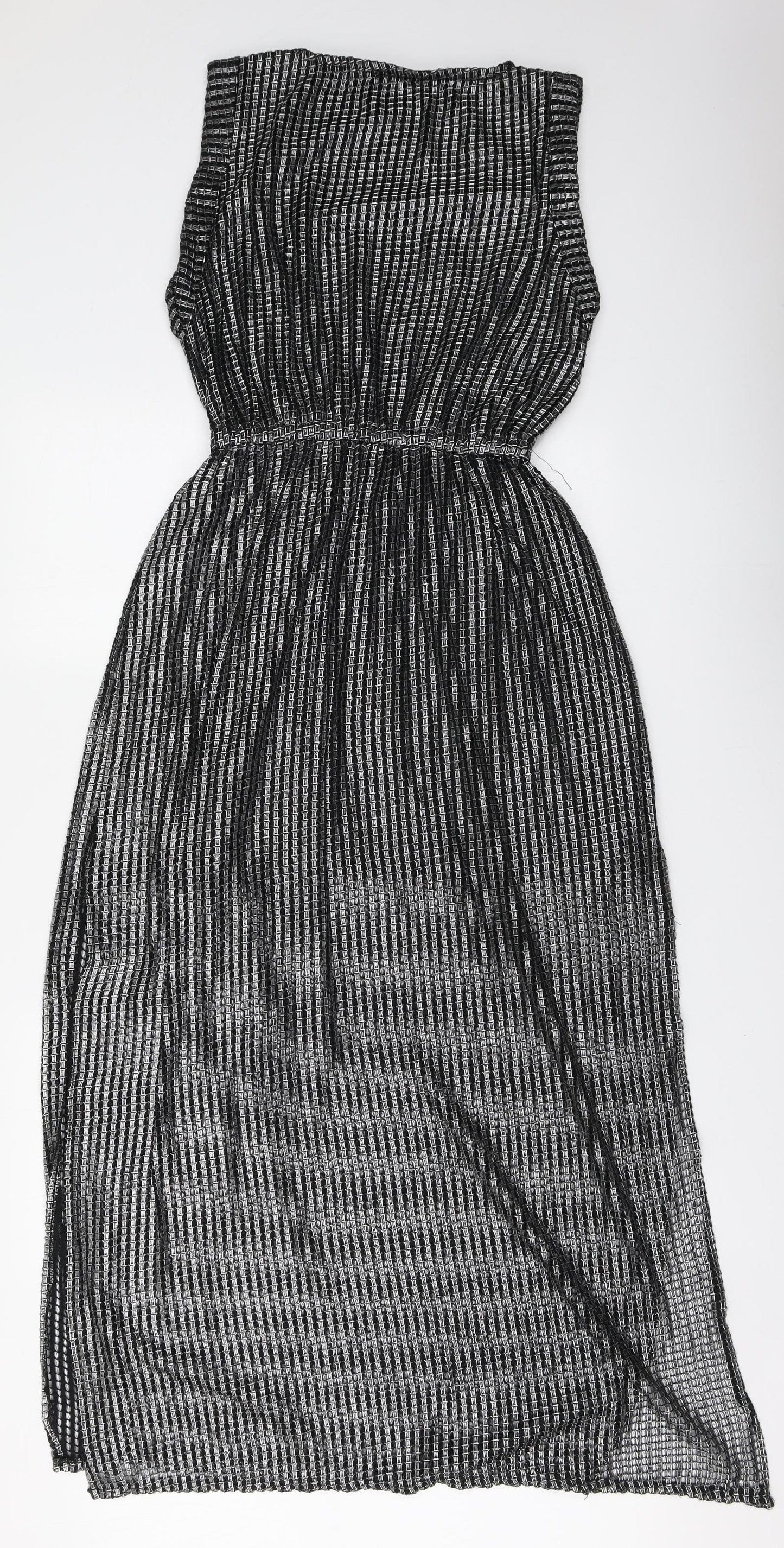 River Island Womens Silver Polyester Maxi Size 10 Round Neck