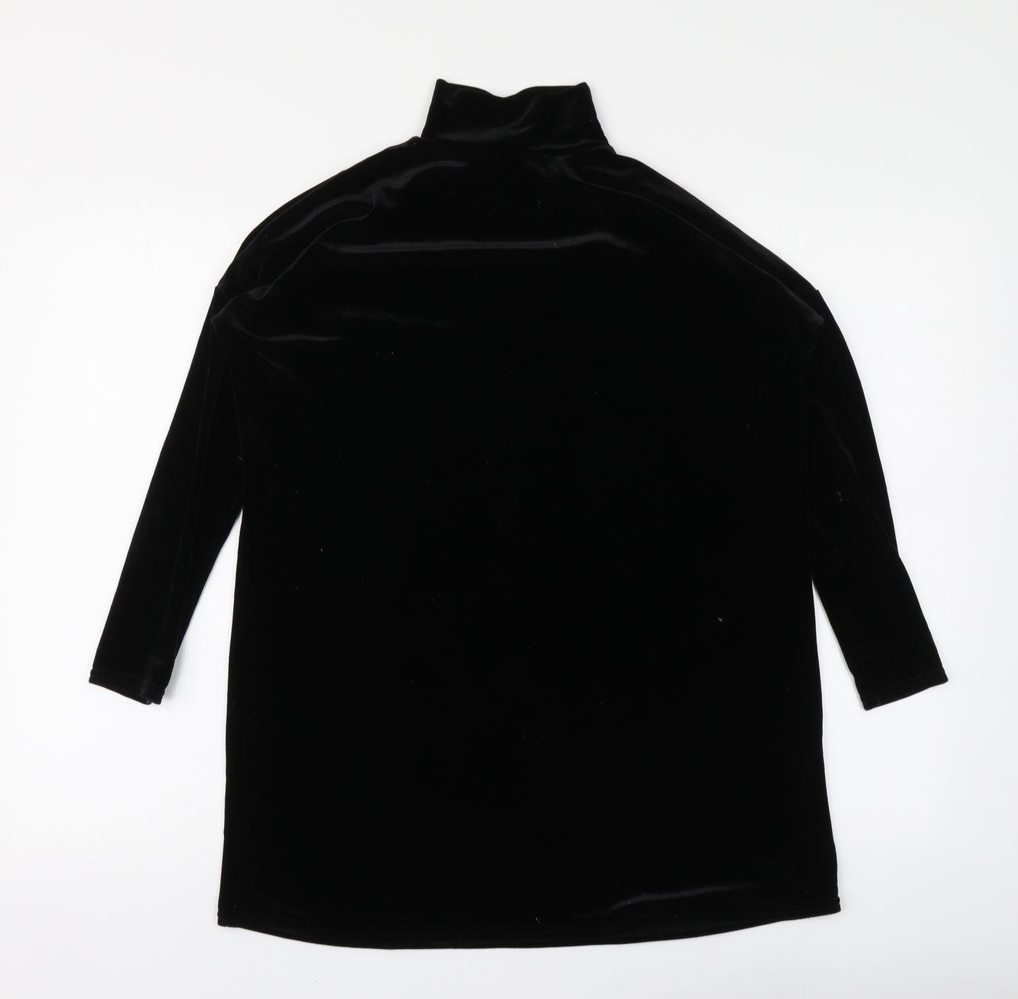 Missguided Womens Black Polyester Basic Blouse Size 6 High Neck