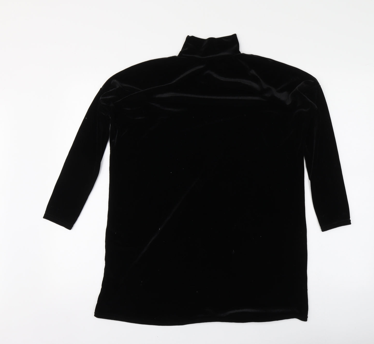 Missguided Womens Black Polyester Basic Blouse Size 6 High Neck