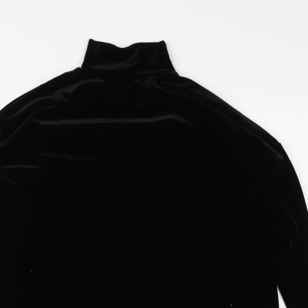 Missguided Womens Black Polyester Basic Blouse Size 6 High Neck