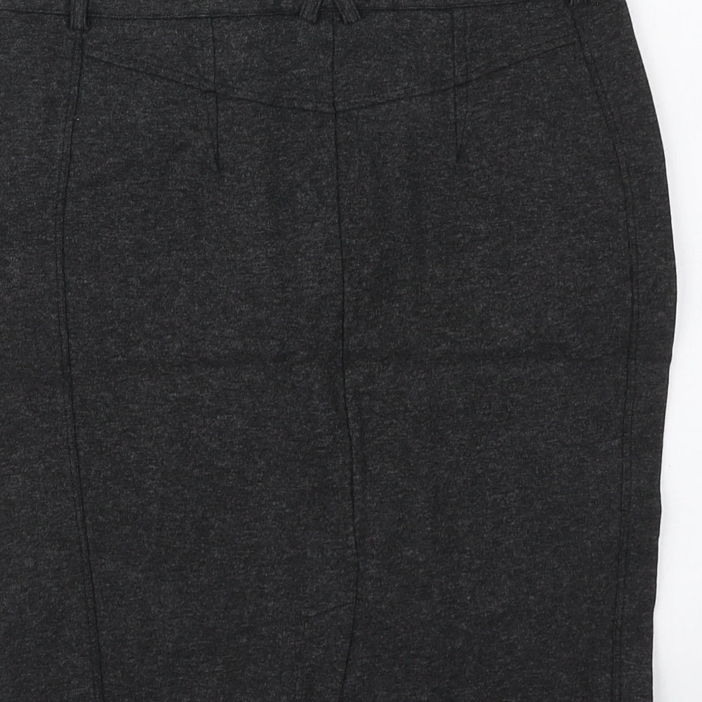 Zara Womens Grey Polyester A-Line Skirt Size M