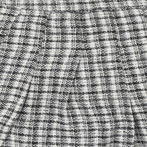 New Look Womens Black Houndstooth Polyester Skater Skirt Size 14