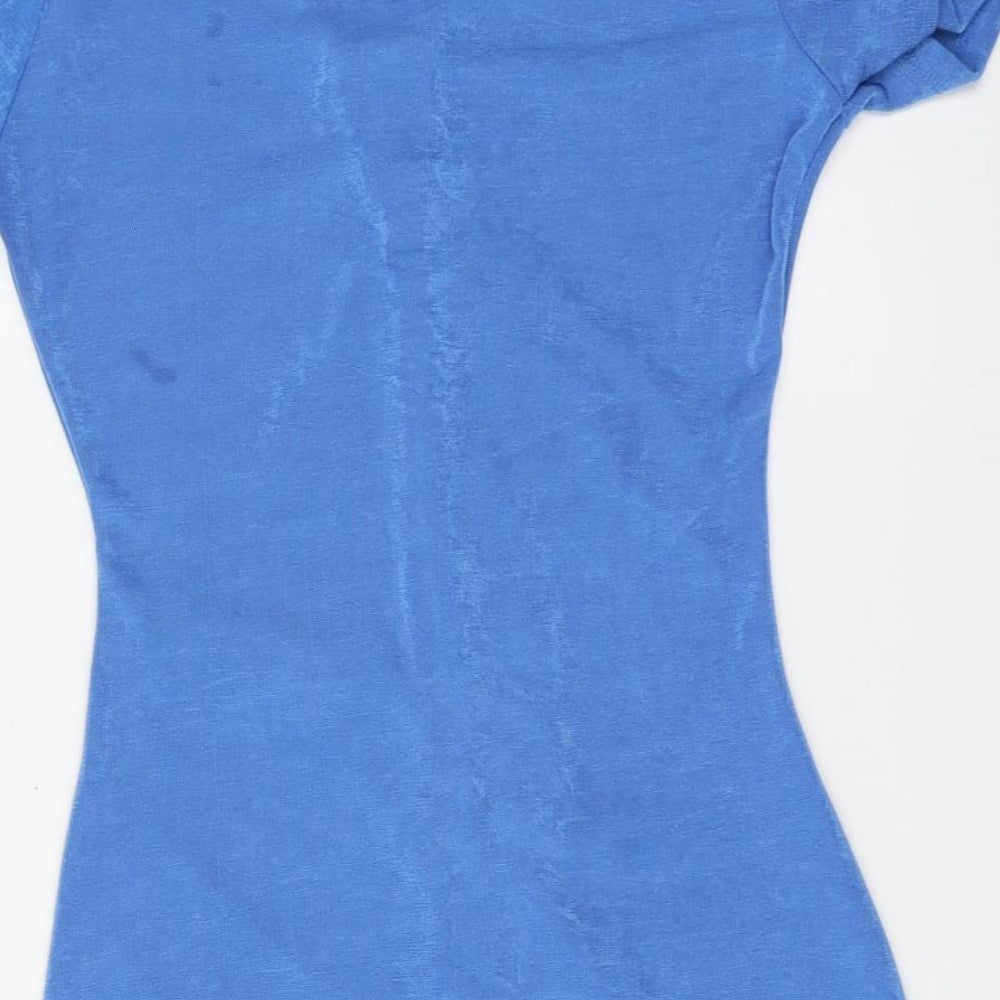 Primark Womens Blue Polyester A-Line Size 14 V-Neck