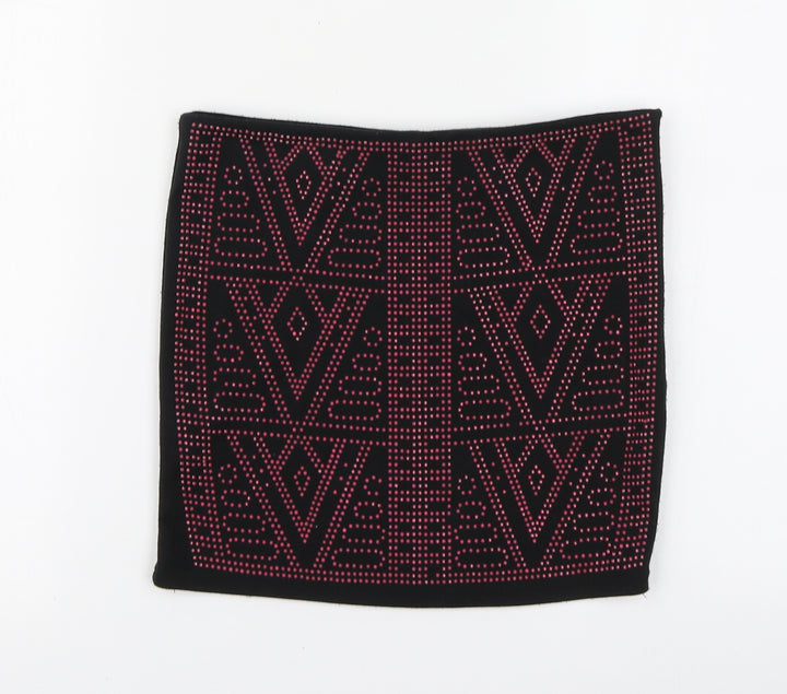 Club Womens Black Geometric Polyester Mini Skirt Size 10