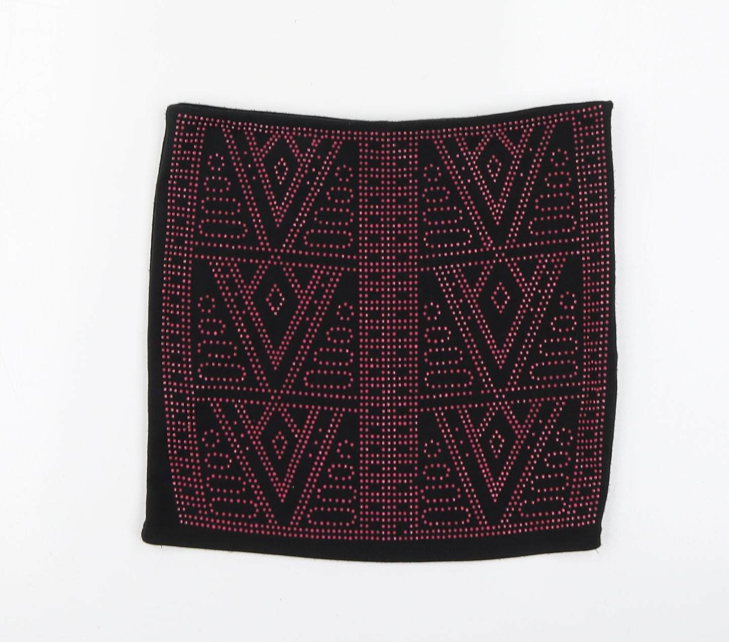 Club Womens Black Geometric Polyester Mini Skirt Size 10