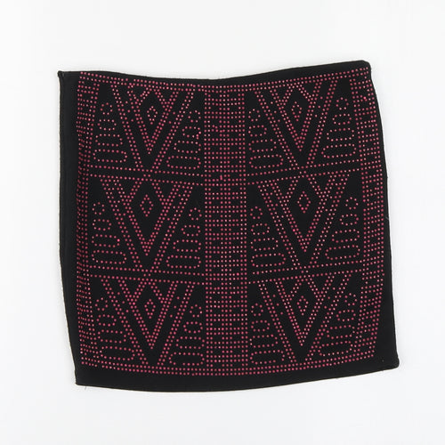 Club Womens Black Geometric Polyester Mini Skirt Size 10