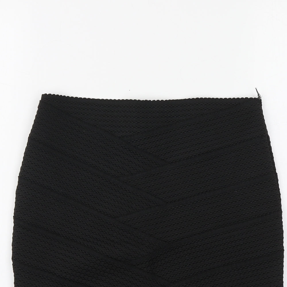 H&M Womens Black Polyester A-Line Skirt Size S
