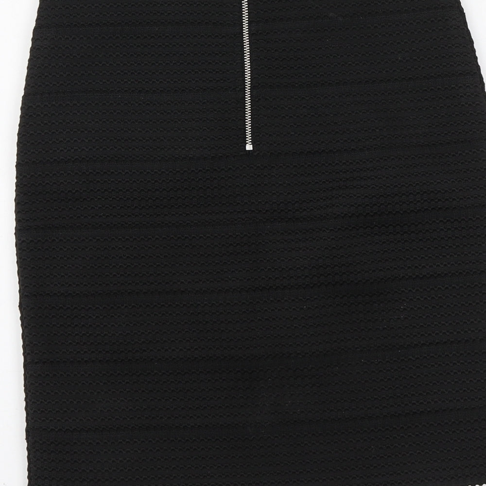 H&M Womens Black Polyester A-Line Skirt Size S