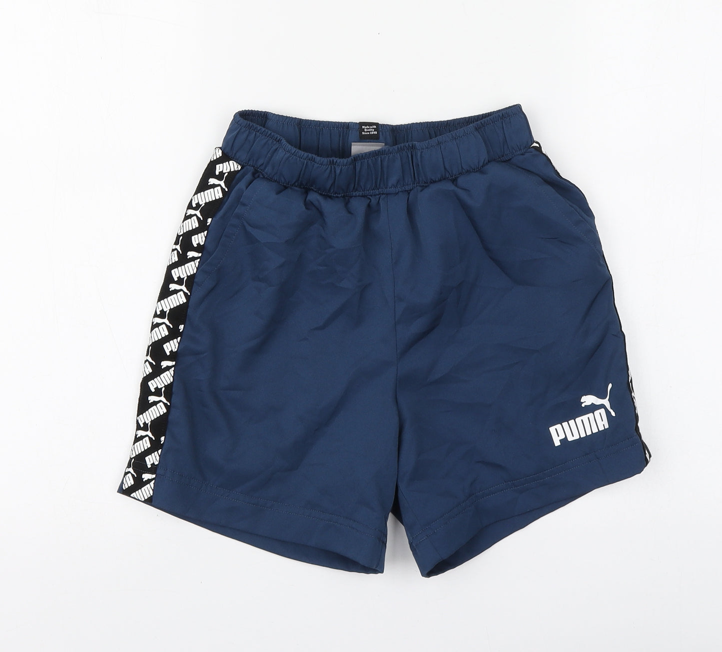 PUMA Boys Blue Polyester Biker Shorts Size 11-12 Years Regular