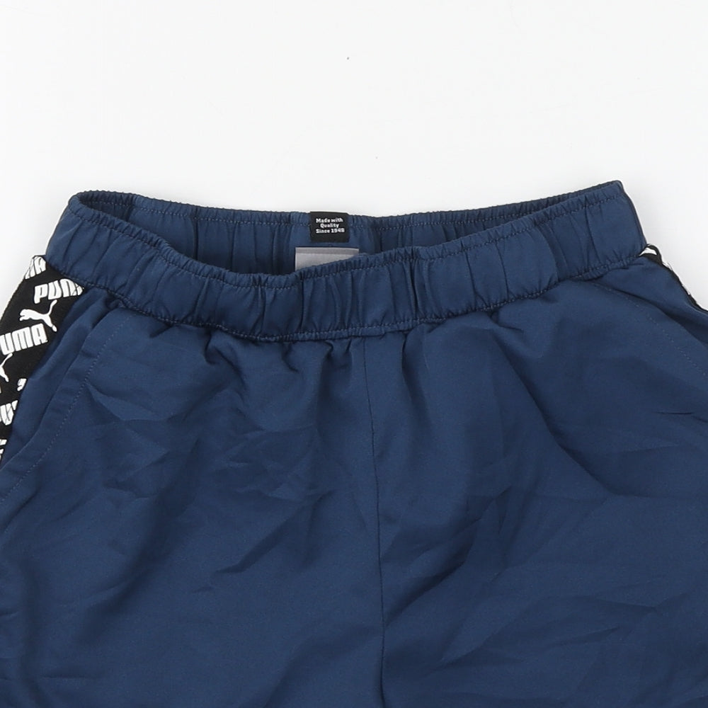 PUMA Boys Blue Polyester Biker Shorts Size 11-12 Years Regular