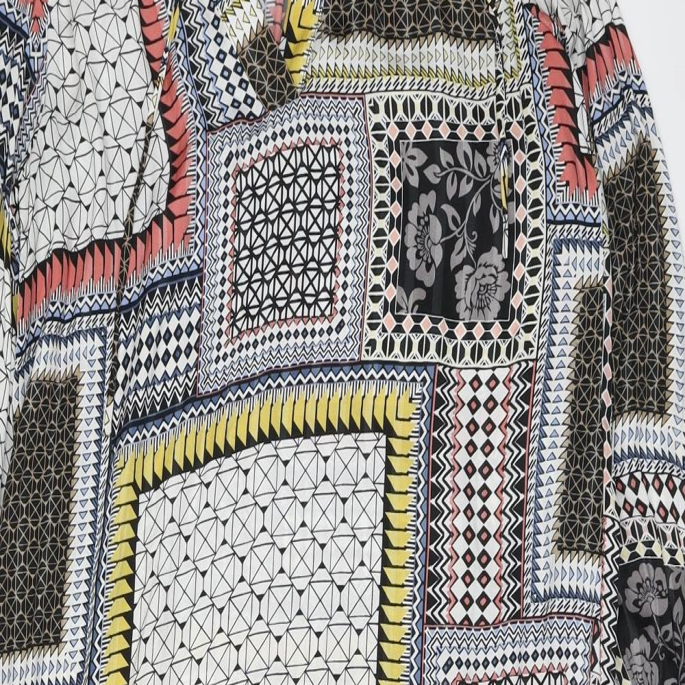 NEXT Womens Multicoloured Geometric Polyester Maxi Size 12 V-Neck